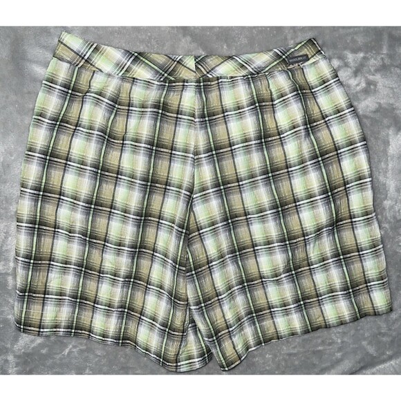 Woolrich Vintage 80/90s Womens 10 Rayon Blend Check Shorts Pockets Colorful - Picture 2 of 10